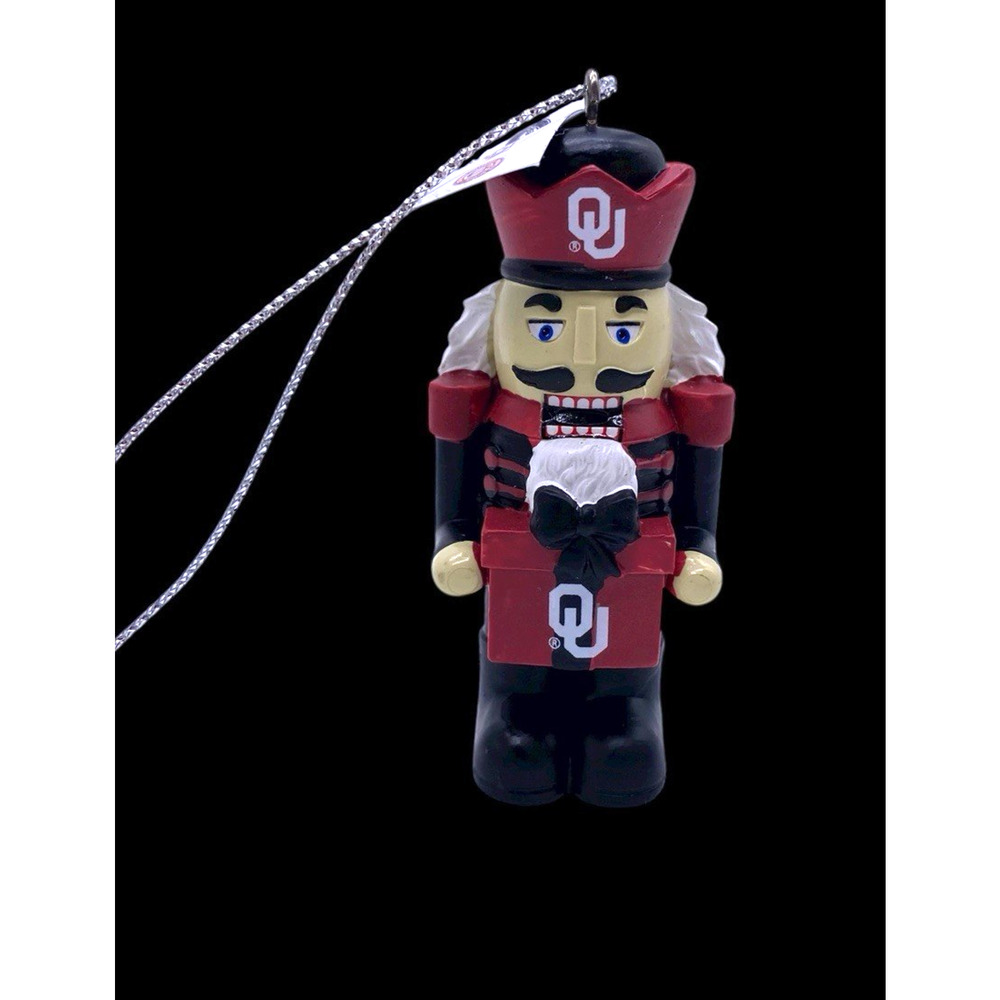 OU Nutcracker Christmas Ornament University of Oklahoma Sooners NEW Foco 3" Fig